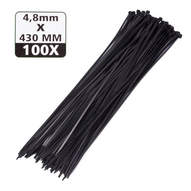 Hofftech Kabelbinders - UV-bestendig - Nylon - 430 mm - Zwart - 100 stuks