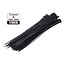 Hofftech Zwarte tie ribs - 3.6 x 300 mm - 100 stuks - UV-bestendig - Duurzaam nylon