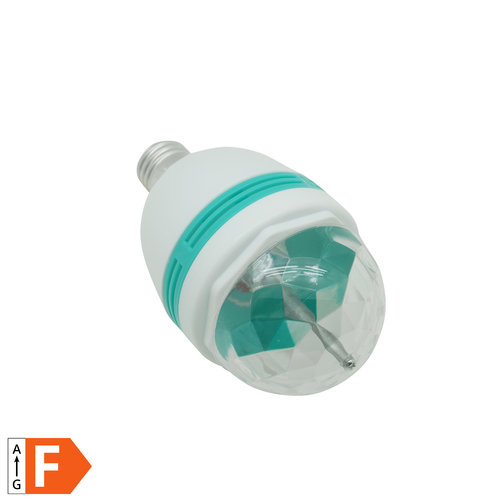 Benson Fitting Discolamp - E27 - Roterend - LED - 3 Kleuren Benson Fitting Discolamp - E27 - Roterend - LED - 3 Kleuren