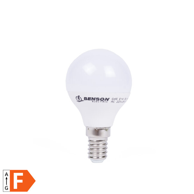 Benson Dimbare LED Lamp - 5 Watt - Warmwit 3000K - E14 - Bol Wit - 230 Volt