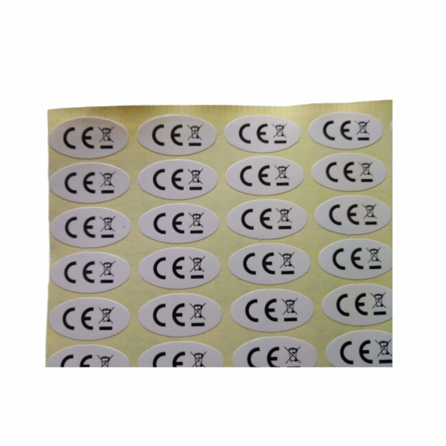Merkloos CE Markering - Sticker - Ovaal - 20 x 11 mm - 90 stuks