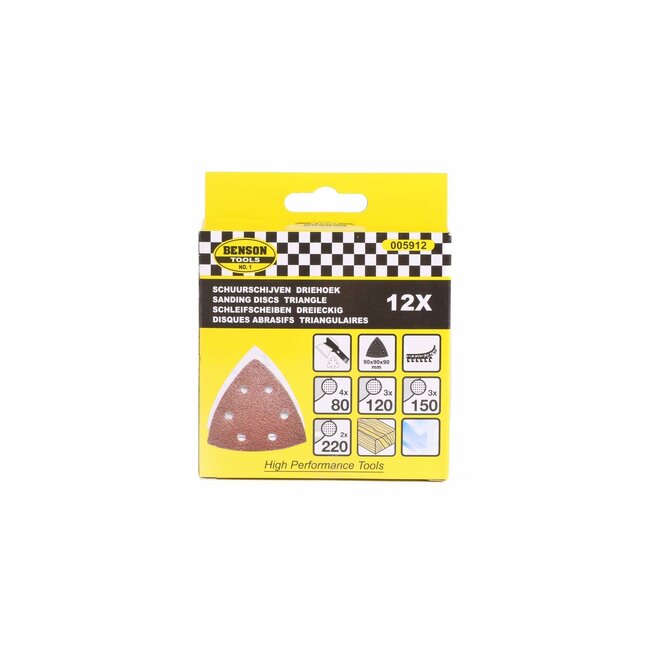 Benson Schuurschijven driehoek - zelfhechtend - korrel 80-220 - 12 stuks