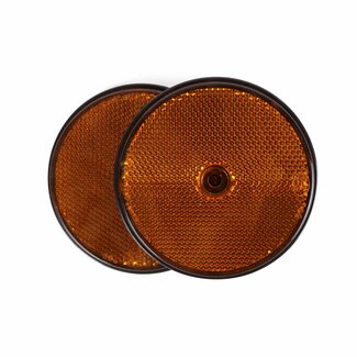 Benson Ronde reflector - 85 mm - oranje - 2 stuks - E-keur - schroefbevestiging