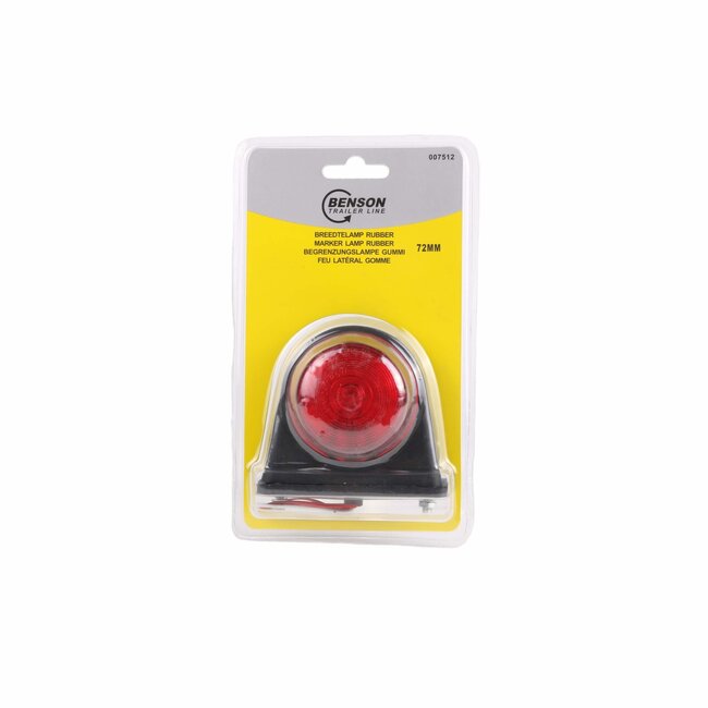 Benson Breedtelamp rubber - halogeen - 12V/24V - rood/wit - 74 mm