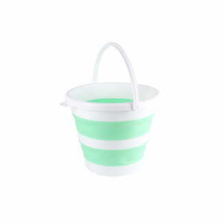 Benson Opvouwbare emmer - 10 liter - ruimtebesparend - lichtgewicht - wit/grijs of wit/groen