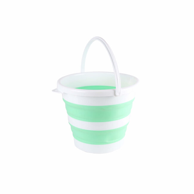 Benson Opvouwbare emmer - 10 liter - ruimtebesparend - lichtgewicht - wit/grijs of wit/groen