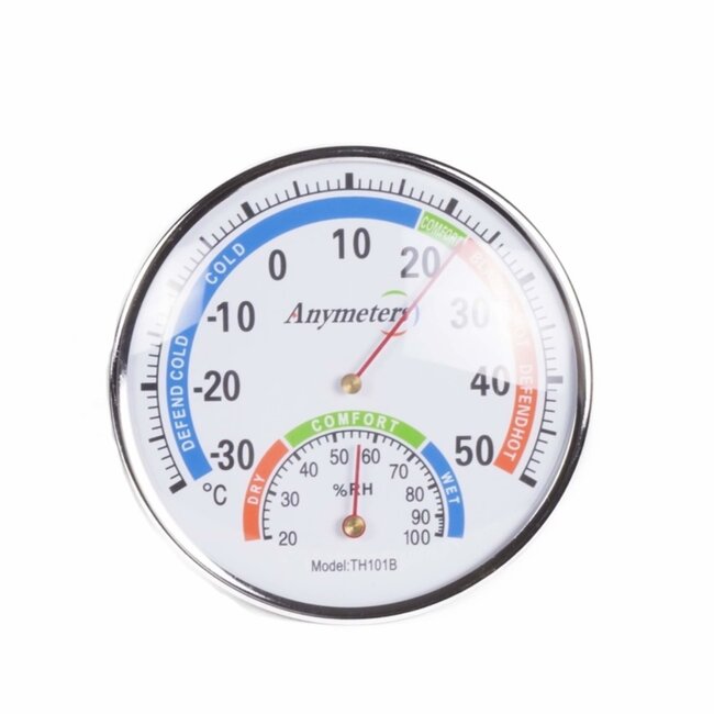 Benson Analoge wandthermometer en hygrometer - comfortzones - wit - 12,9 cm
