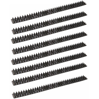 Fixman antiklimstrips - polypropyleen - inbraak- en dierenwering - 49 cm - bruin - 8 stuks - voor hekwerk en muren