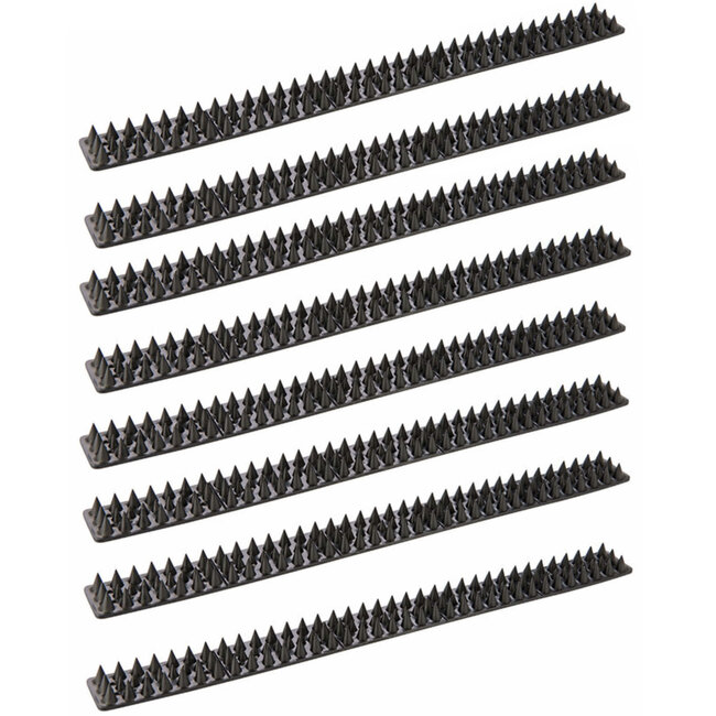 Fixman antiklimstrips - polypropyleen - inbraak- en dierenwering - 49 cm - bruin - 8 stuks - voor hekwerk en muren