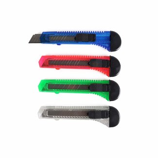 Benson Set van 4 afbreekmessen - 18 mm lemmet - kleurrijk - ergonomisch ontwerp
