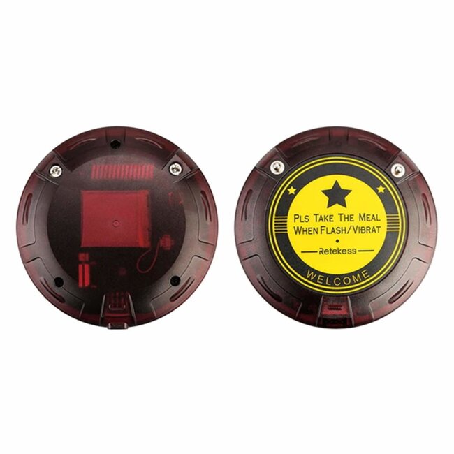 Retekess Gastenoproepsysteem - kunststof - 800 m bereik, IP54 - schijven 10,5x10,5x1,8 cm - zwart - 10 ontvangers - horeca