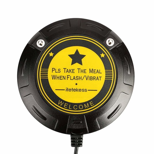 Retekess Gastenoproepsysteem - kunststof - 800 m bereik, IP54 - schijven 10,5x10,5x1,8 cm - zwart - 10 ontvangers - horeca