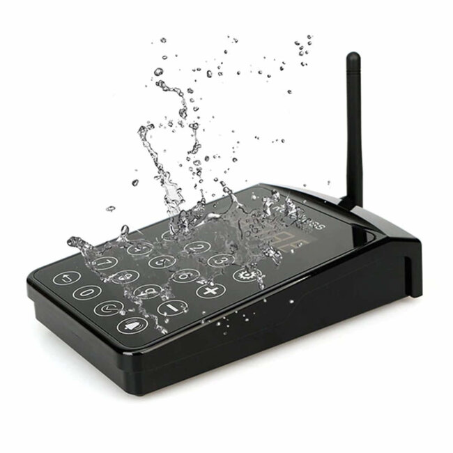 Retekess Gastenoproepsysteem - kunststof - 800 m bereik, IP54 - schijven 10,5x10,5x1,8 cm - zwart - 10 ontvangers - horeca