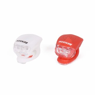 Benson LED Fietslamp Set - Silicone - Rood/Wit - 2 delig