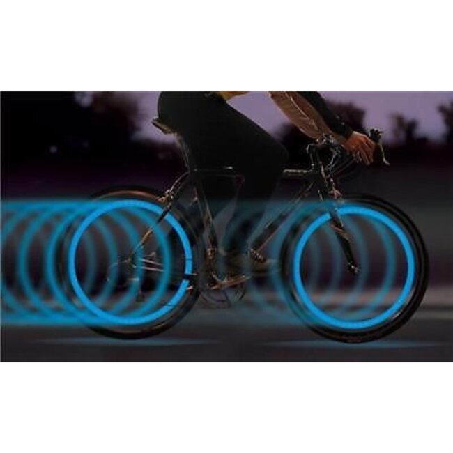 Benson Fietslicht set voor ventiel - blauw/roze - 2-delig - waterafstotend - automatische verlichting