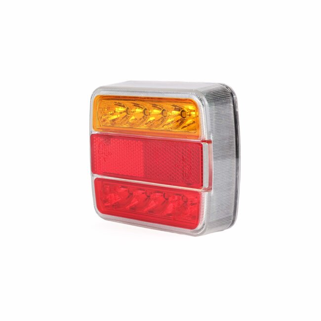 Benson Aanhangwagen achterlicht - 18 LED - vierkant - 10 x 10 cm - helder glas - E11 keurmerk