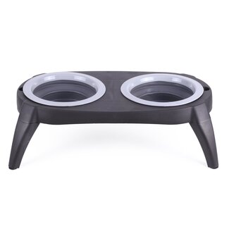 Benson Dubbele voerbak - opvouwbaar en verhoogd - 40 x 22 x 12.5 cm - vaatwasmachinebestendig Benson Dubbele voerbak - opvouwbaar en verhoogd - 40 x 22 x 12.5 cm - vaatwasmachinebestendig