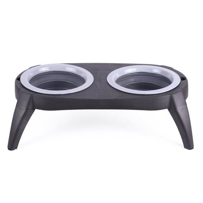 Benson Dubbele voerbak - opvouwbaar en verhoogd - 40 x 22 x 12.5 cm - vaatwasmachinebestendig