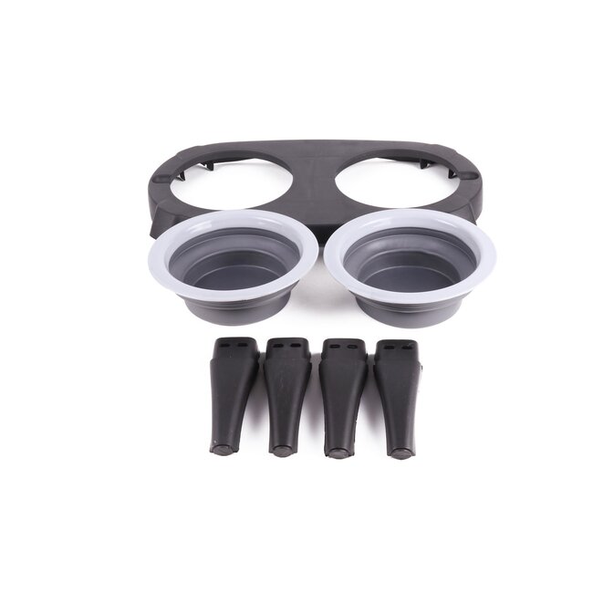 Benson Dubbele voerbak - opvouwbaar en verhoogd - 40 x 22 x 12.5 cm - vaatwasmachinebestendig