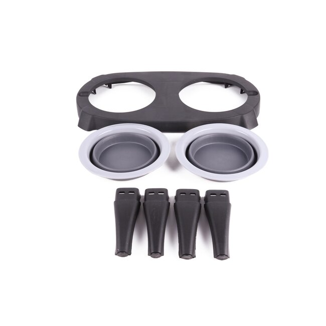 Benson Dubbele voerbak - opvouwbaar en verhoogd - 40 x 22 x 12.5 cm - vaatwasmachinebestendig