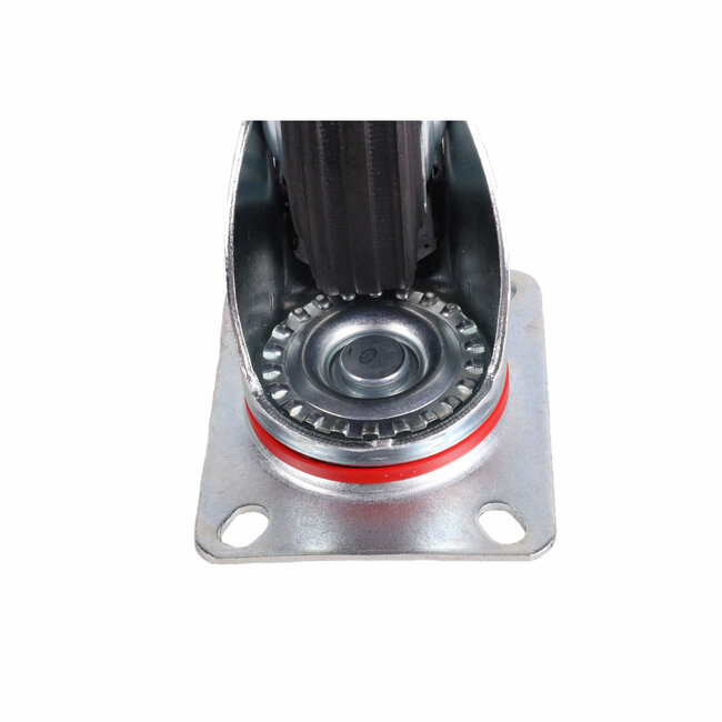 Benson Set zwenkwielen met rem - massief rubber - 100 mm - 70 kg - 4 stuks