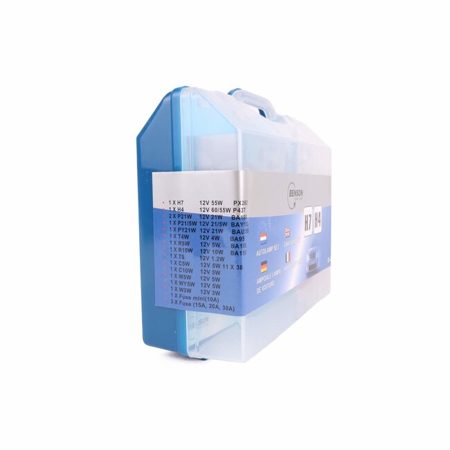 Benson Complete autolampenset - H7 en H4 - 19-delig - Inclusief handige koffer