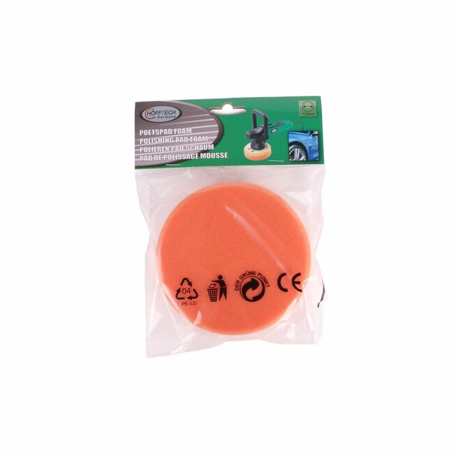 Hofftech Poetspad Foam - Rond - Ø 125 mm - Zachte Polijstpad - Klittenbandrug
