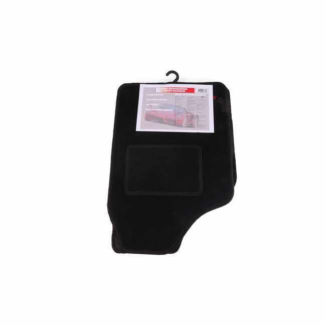 Arrow Team Universele automattenset - luxe velours - anti-slip - 4-delig - zwart