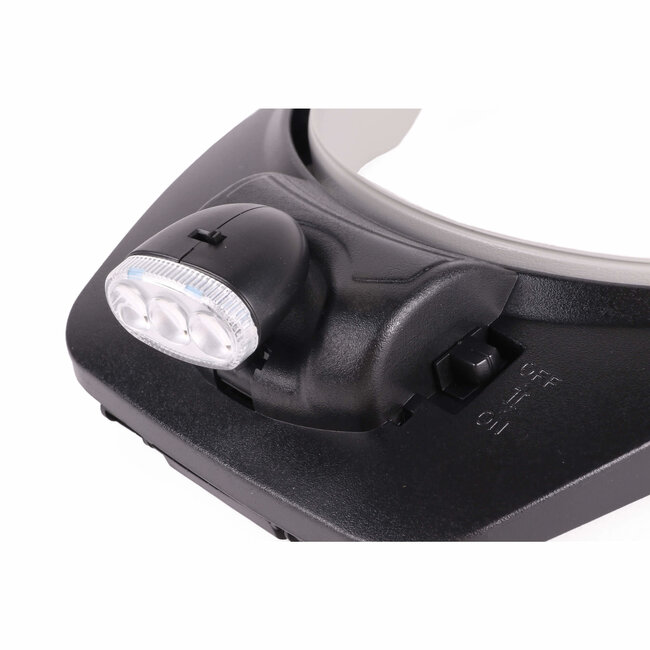 Benson Hoofdloupe met LED-verlichting - 4 lenzen - Verstelbare hoofdband - Ultra bright LEDs - 125 gram
