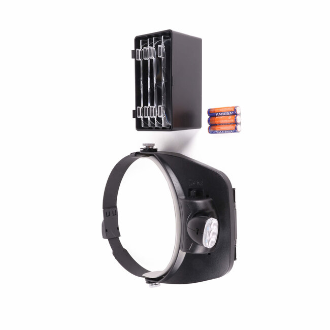 Benson Hoofdloupe met LED-verlichting - 4 lenzen - Verstelbare hoofdband - Ultra bright LEDs - 125 gram