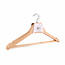 Benson Houten kledinghangers - brede schouders - broekstang - draaibare haak - 45 cm - 3 stuks - naturel