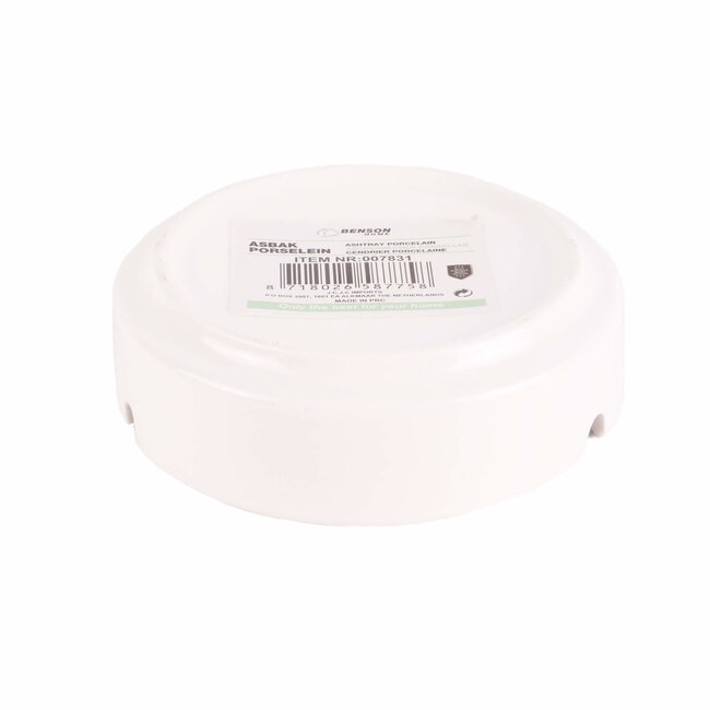 Benson Witte porseleinen asbak - elegant en duurzaam - diameter 8 cm
