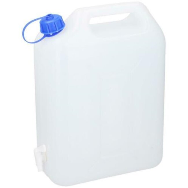 Benson Waterkan Jerrycan - 20 liter - met kraan - wit - stevig plastic