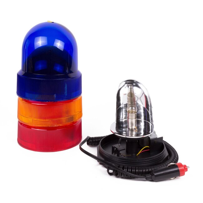 Benson Zwaailamp set 12V - rood, blauw, oranje - sterke magneet - 3 meter kabel