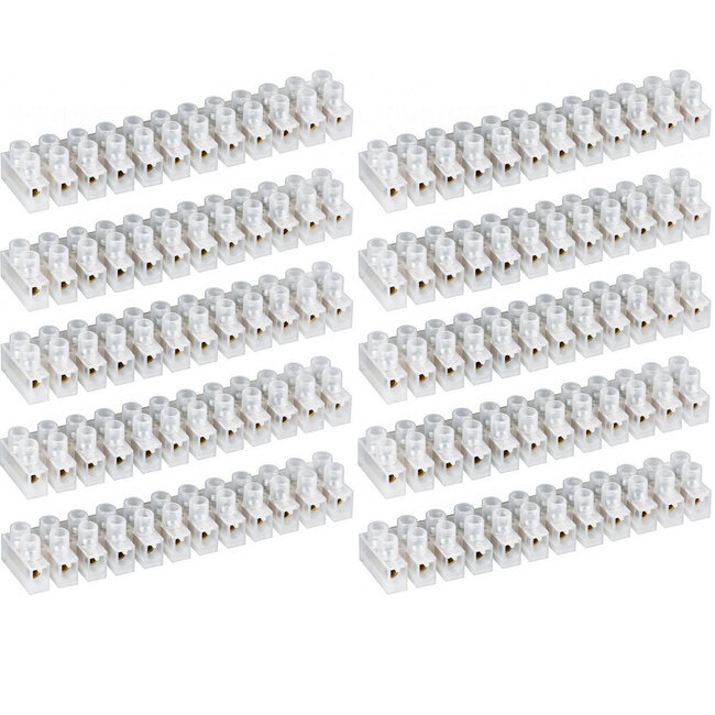Benson Kroonsteenstrip - 10 mm² - 10 rijen - 12 klemmen - Transparant - Buigzaam plastic