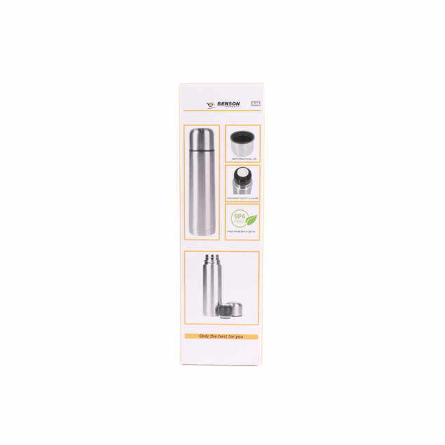 Benson Thermosfles - Vacuümafdichting - 500 ml - RVS - Dop als beker