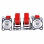 Benson Zwenkwielen set - 2 geremd, 2 ongeremd - 75 mm - rood - 4 stuks