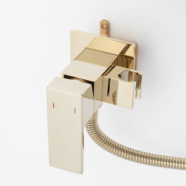 REA Inbouw bidetkraan met sproeier - glans goud - luxe en hygiënisch design