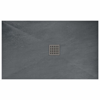 REA Grey Rock Douchebak Rechthoek 80 x 100 x 3.5 cm - Mat Grijs