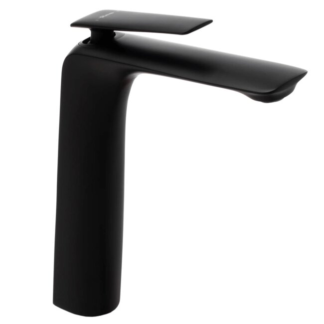 REA Hoog model wastafelkraan - mat zwart - eengreeps - messing - 285 mm hoogte