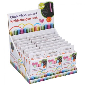 Eddy Toys Stoepkrijtjes - Kleur - 10 cm - 12-delig