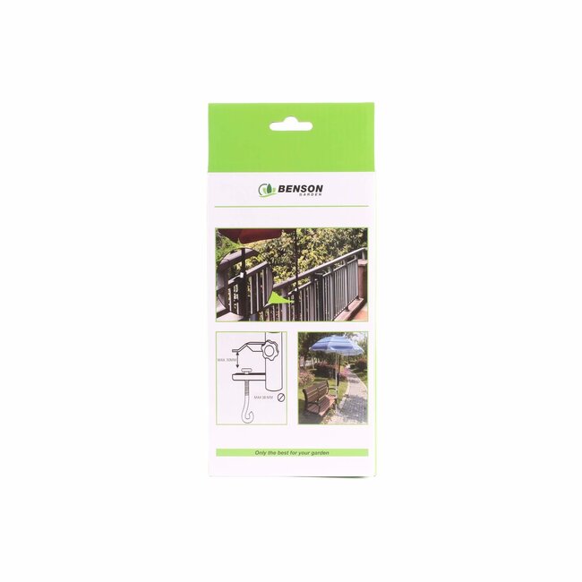 Benson Parasolhouder voor balkon - metaal - 15.5 cm - zwart