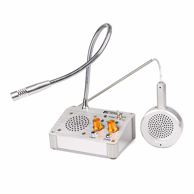 Retekess Vensterintercom - aluminium - volledig duplex - 11,8x8,7x4,5 cm - zilverkleurig - voor loket en balie achter glas