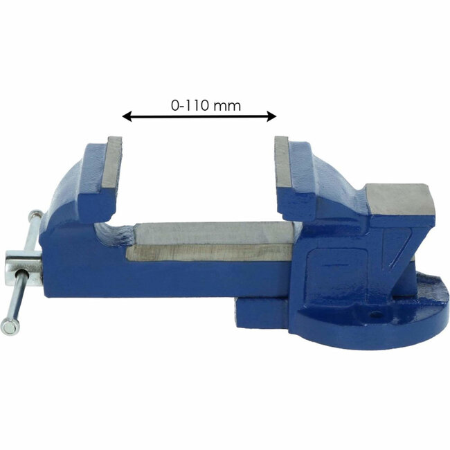 Benson Robuuste bankschroef - vaste basis - 100 mm klauw - massief aambeeld - blauw