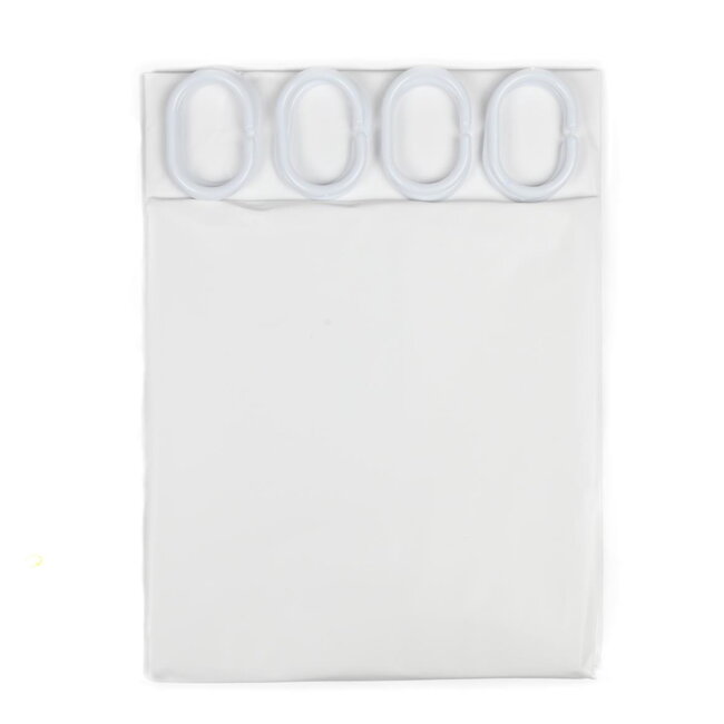 Benson Stijlvol douchegordijn - waterafstotend polyester - 180 x 200 cm - wit - inclusief 12 ophanghaken