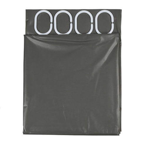 Benson Douchegordijn - 180 x 200 cm - Grijs - Inclusief 12 Haken Benson Douchegordijn - 180 x 200 cm - Grijs - Inclusief 12 Haken