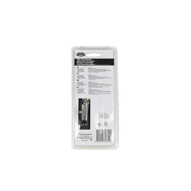 Benson Inklapbaar hobbymes - Multifunctioneel - Inclusief 5 mesjes - Antislip grip - Zwart - 15,5 cm