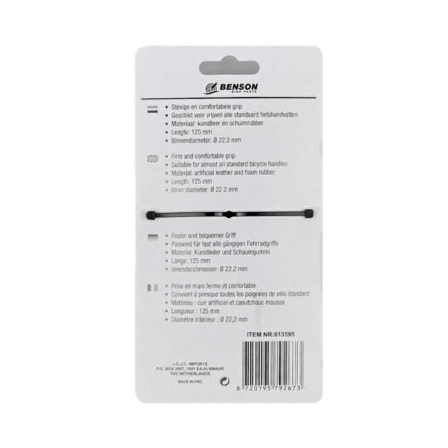 Benson Retro fietshandvatten - kunstleer - 125 mm - cognac bruin - set van 2