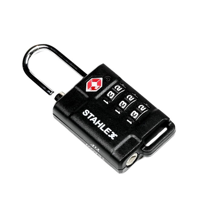 Stahlex Koffercijferslot - TSA-gecertificeerd - 3-cijferig - Zwart - 12,4 x 20,5 mm