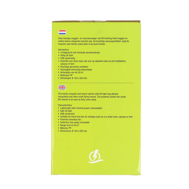 Benson Muggen- en insectenvanger - UV licht - Geruisloze ventilator - USB-aansluiting - 20 m² actieradius